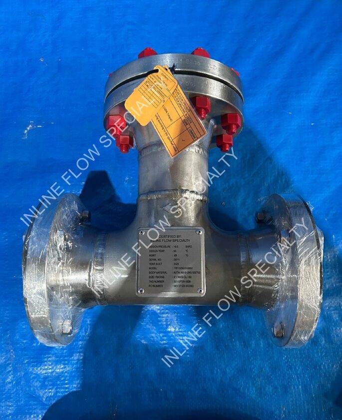 Stainless steel pipeline strainer manufactured for offshore oil and gas flow systems